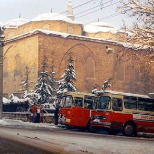 1980 Ulucami Önü Otobüs Durakları Eski Bursa Fotoğrafları